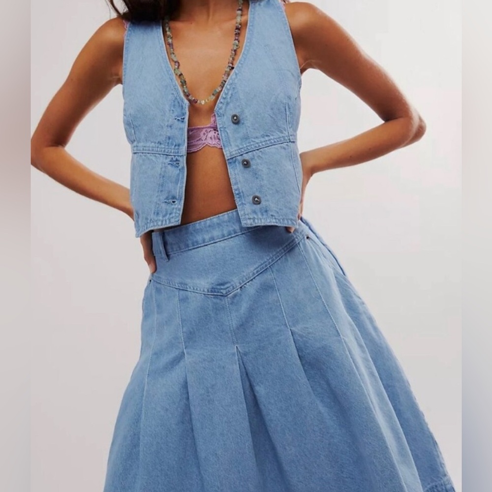 NWOT Free People Scout Denim Set - Size 0